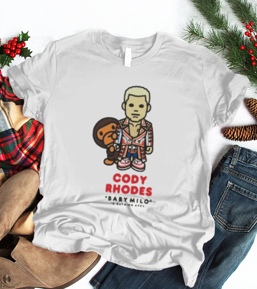 Cody Rhodes Baby Milo Wrestling Mens White Wwe Collaboration T-Shirt