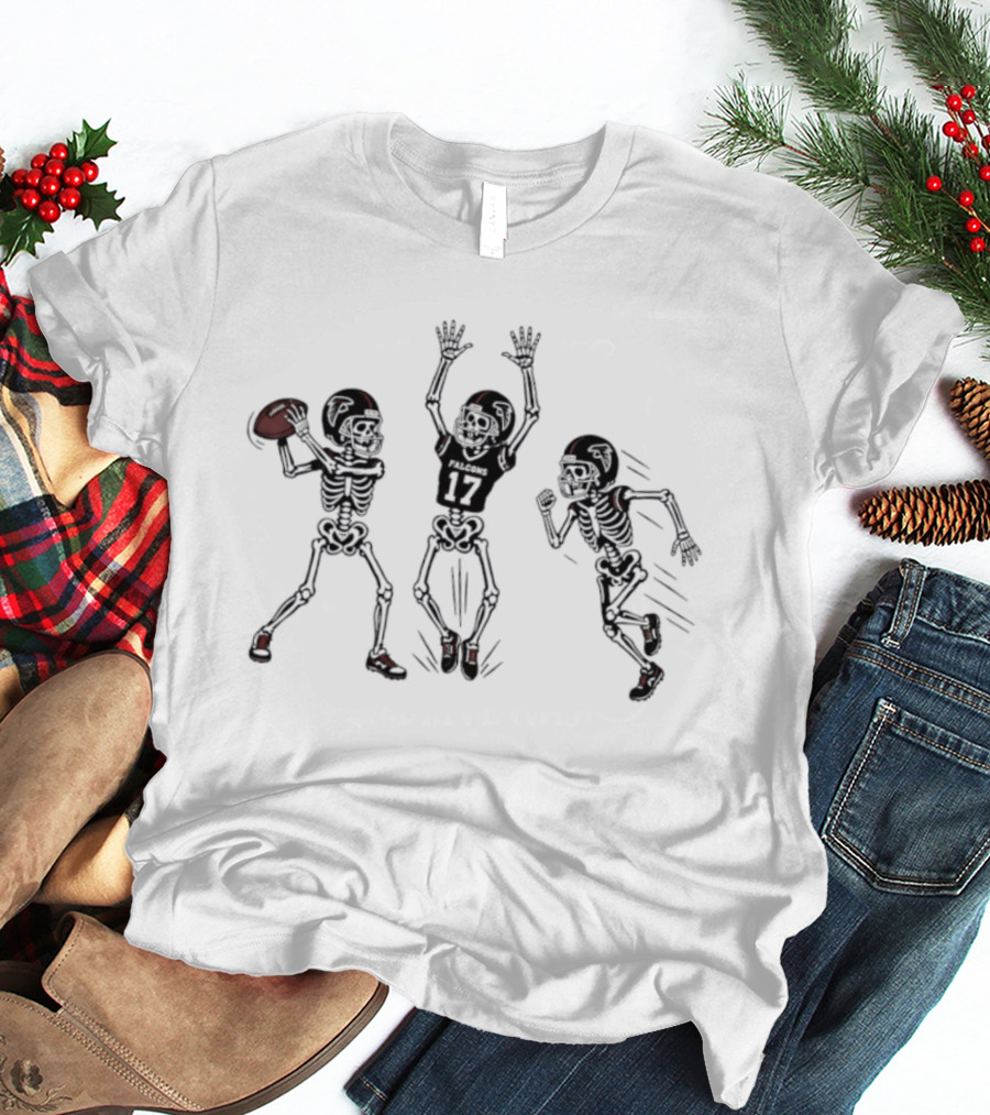 Zachariah Branch 17 Atlanta Falcons Skeleton Football Players T-Shirt