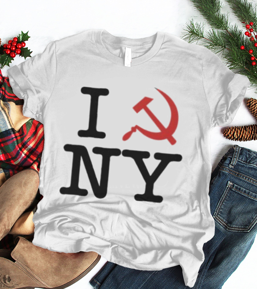 I Love NY Zohran Mamdani Hammer And Sickle T-Shirt