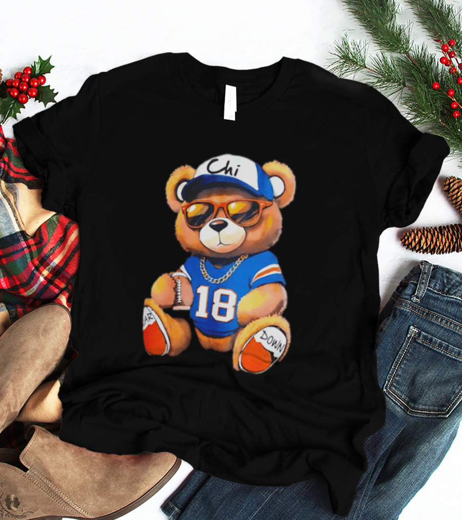 Bear Down Chi 18 Teddy Bear Football Fan Gear T-Shirt