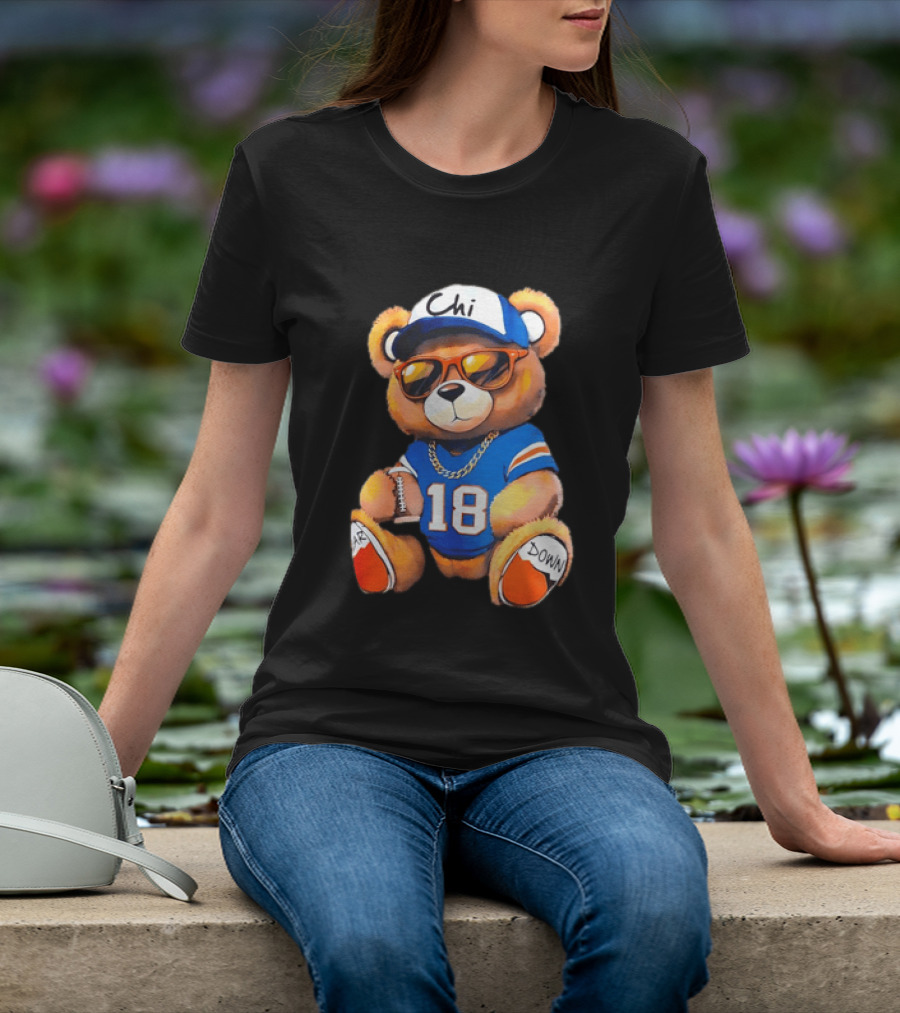 Bear Down Chi 18 Teddy Bear Football Fan Gear T-Shirt