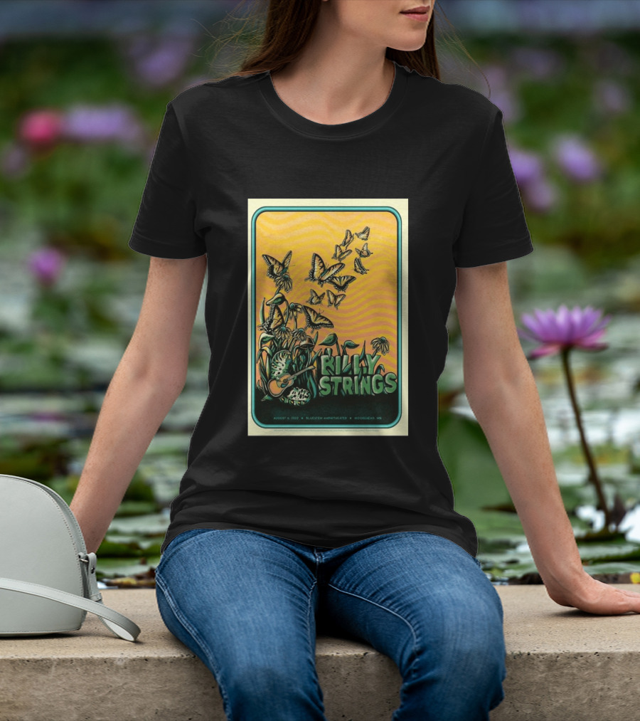 Billy Strings Bluestem Amphitheater August 6 2022 Butterfly Moorehead MN T-Shirt
