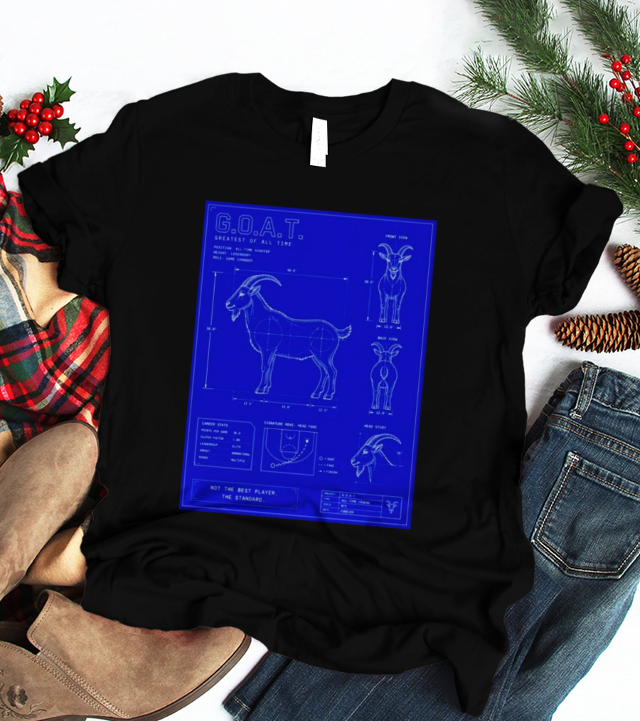G.O.A.T. Greatest Of All Time Basketball Fall Blueprint Meme T-Shirt