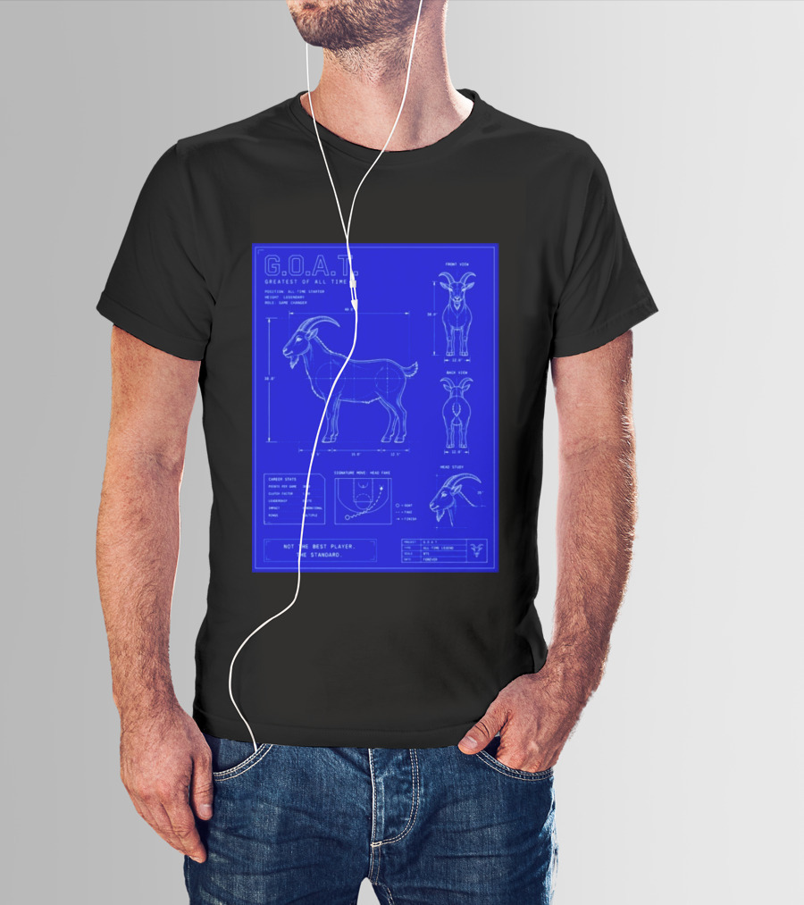 G.O.A.T. Greatest Of All Time Basketball Fall Blueprint Meme T-Shirt