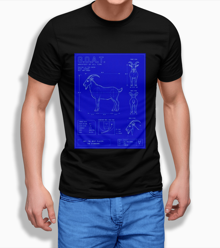 G.O.A.T. Greatest Of All Time Basketball Fall Blueprint Meme T-Shirt