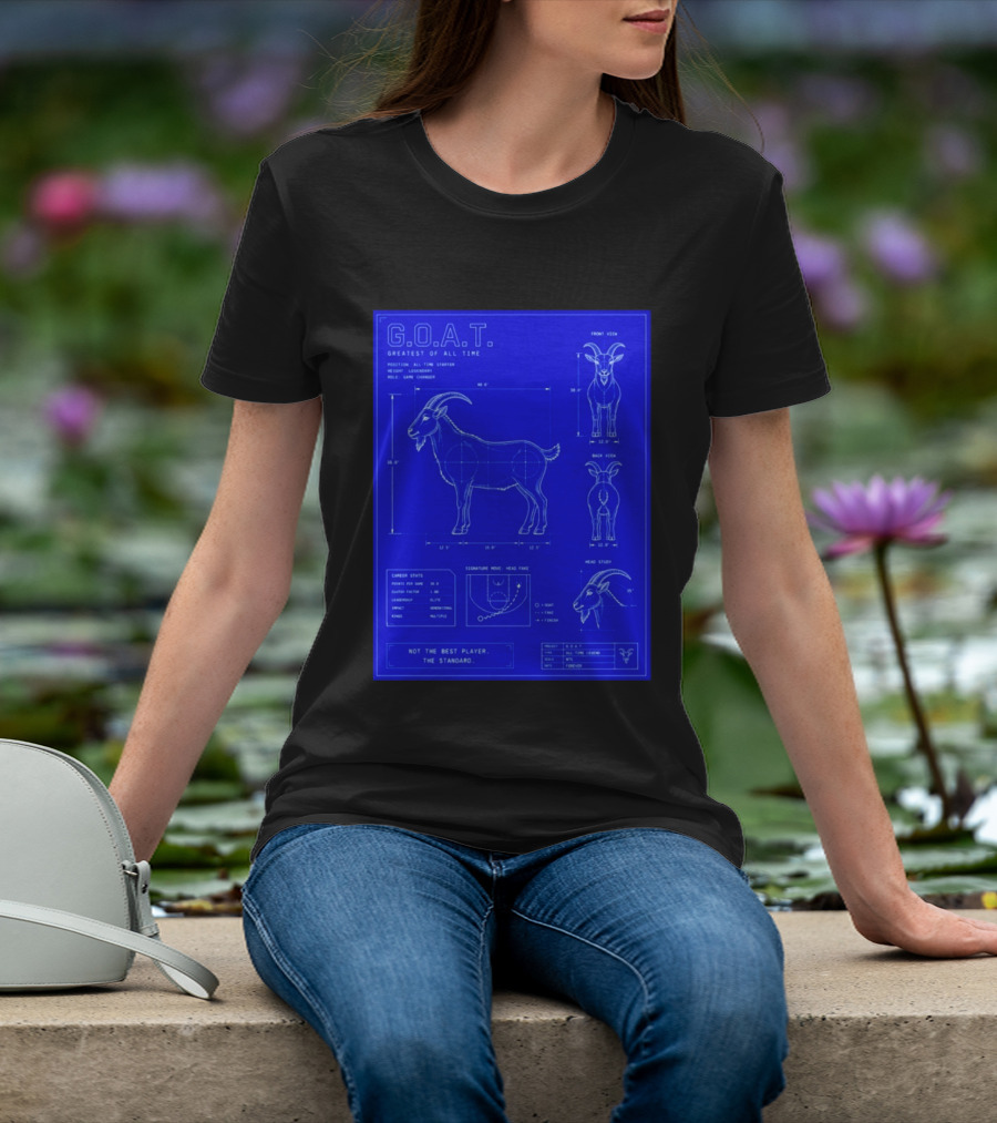 G.O.A.T. Greatest Of All Time Basketball Fall Blueprint Meme T-Shirt