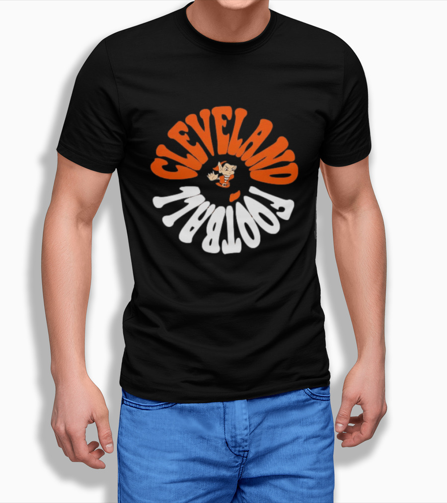 Cleveland Football Brownie The Elf Retro Orange White T-Shirt