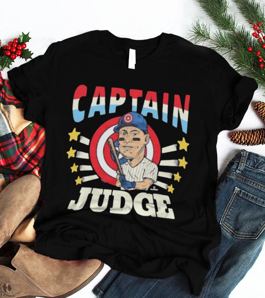 Captain America Judge Baseball Caricature Stars T-Shirt