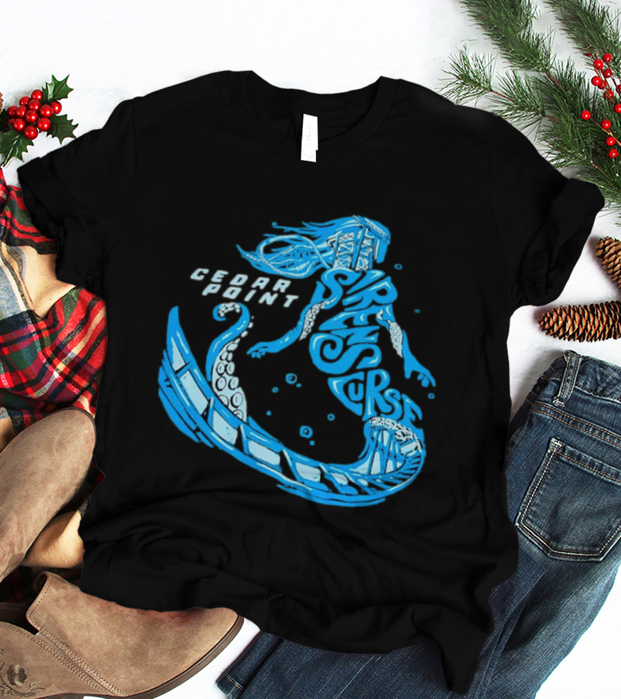 Cedar Point Sirens Curse Roller Blue Mermaid T-Shirt