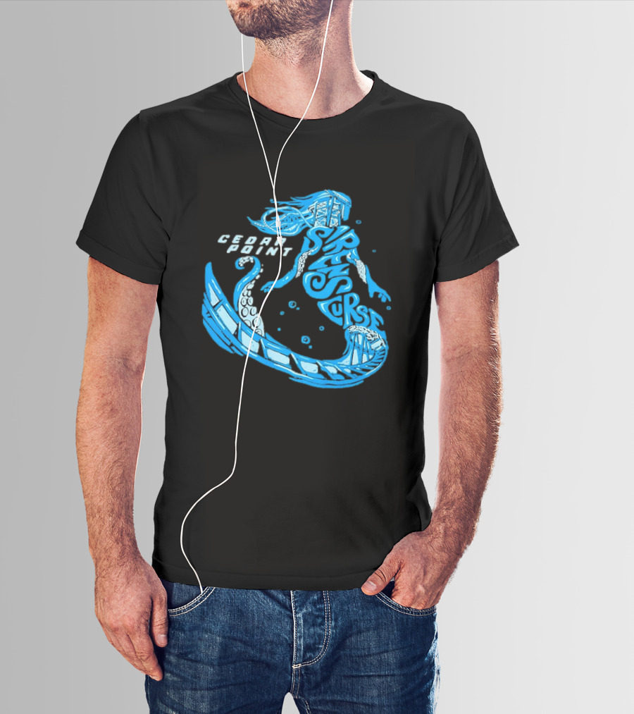 Cedar Point Sirens Curse Roller Blue Mermaid T-Shirt