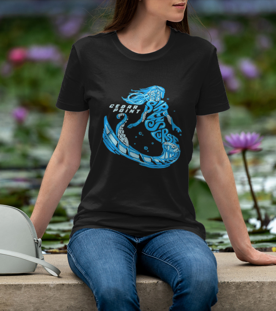 Cedar Point Sirens Curse Roller Blue Mermaid T-Shirt