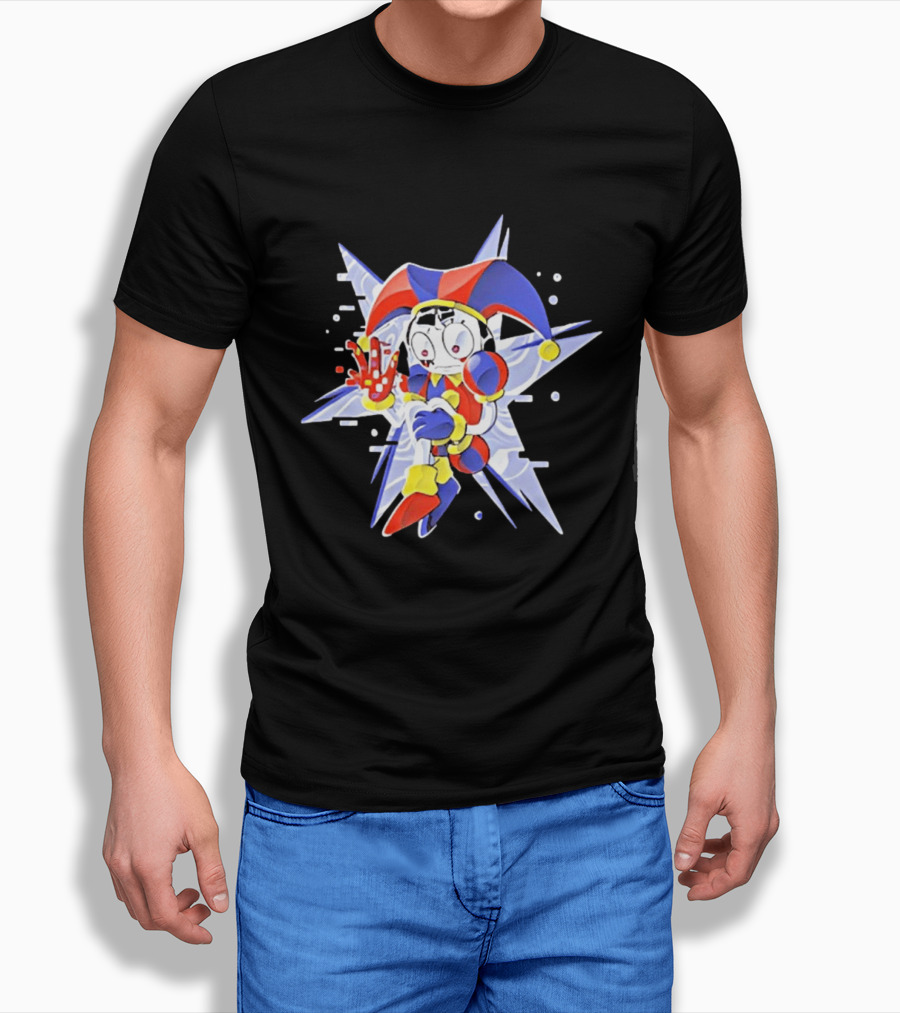 Classic Pixel Jester Glitch Retro Arcade T-Shirt