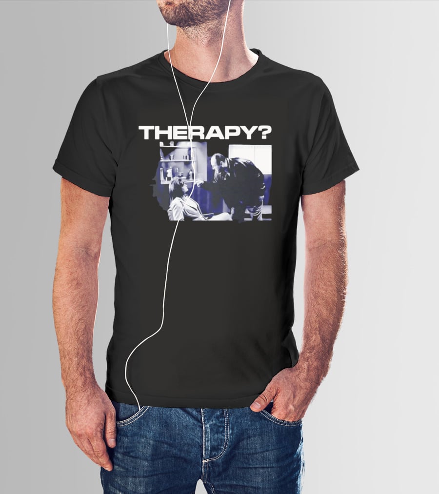 Tony Soprano Theraphy Pointing At Dr Melfi Black White Session T-Shirt