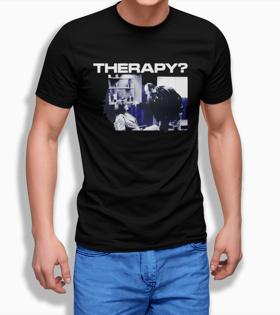 Tony Soprano Theraphy Pointing At Dr Melfi Black White Session T-Shirt