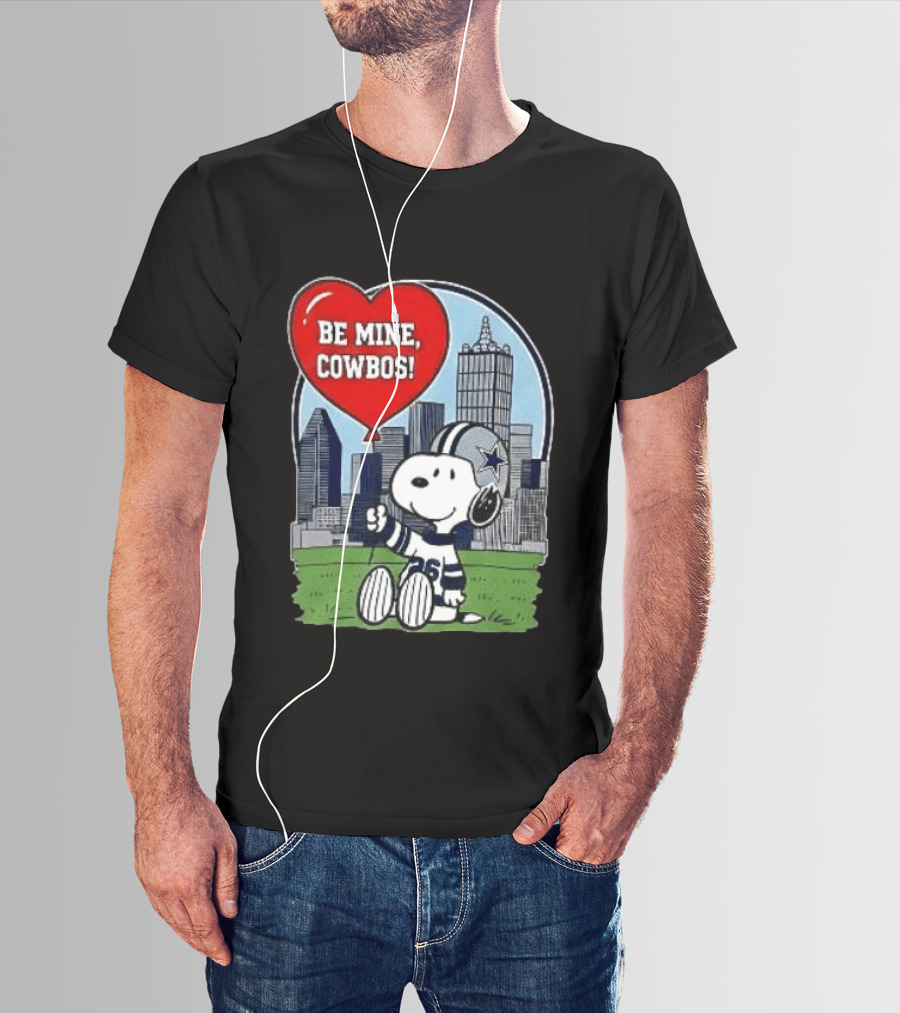 Dallas Cowboys Snoopy Be Mine Valentine 2026 Skyline T-Shirt