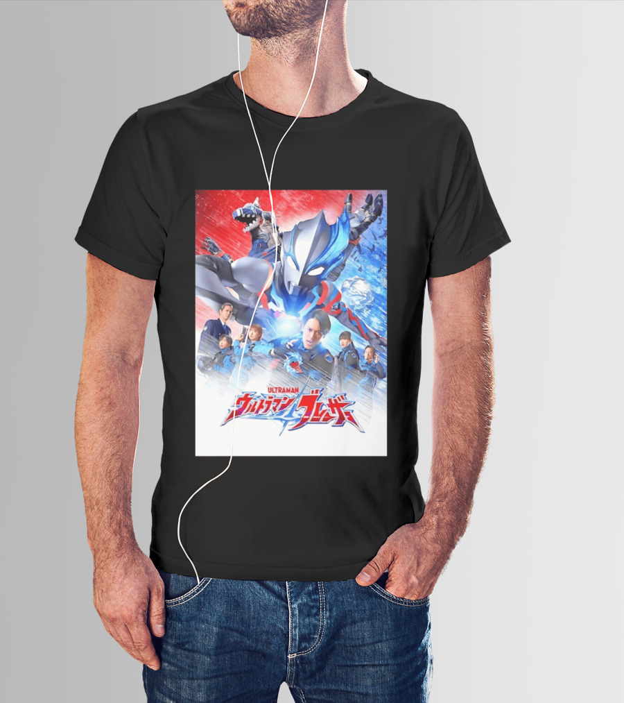 Ultraman Blazar Cast And Characters With Heroic Action Scene T-Shirt