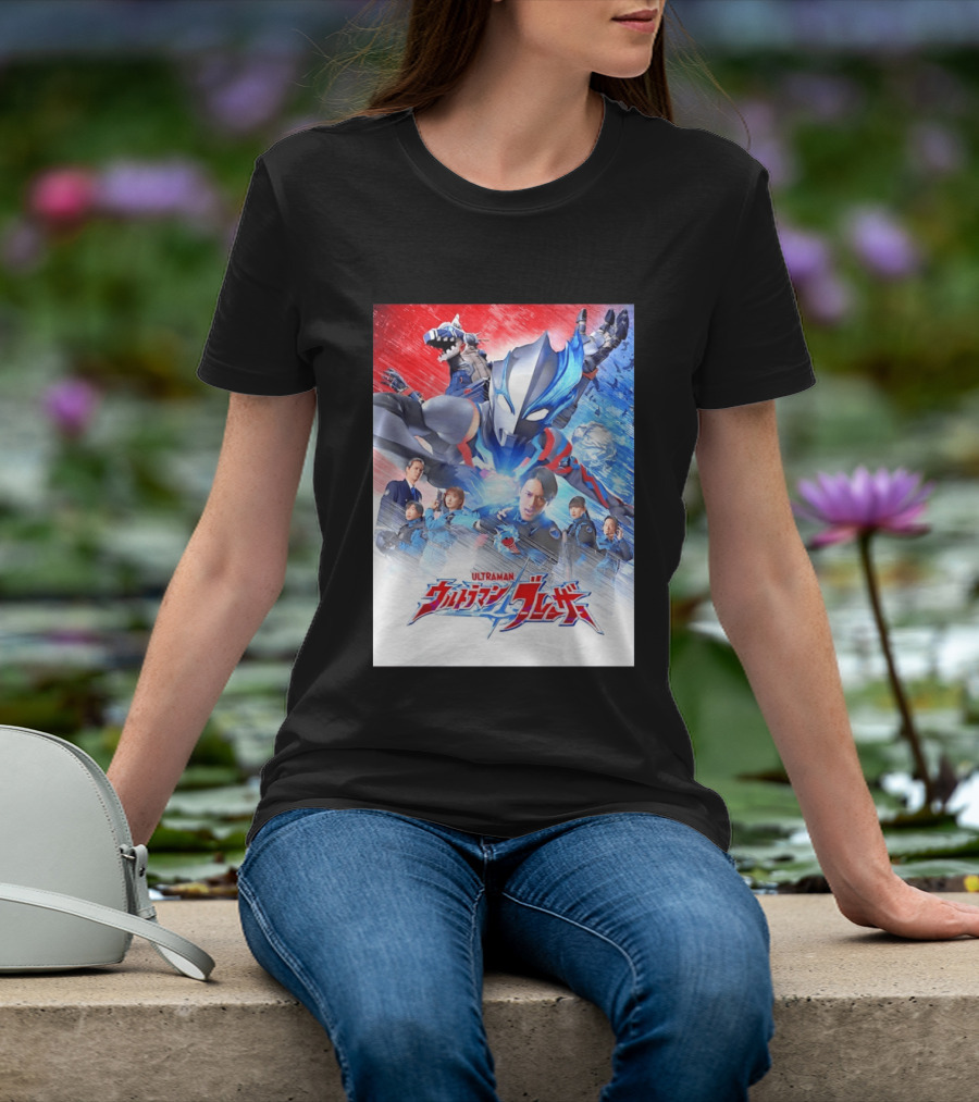 Ultraman Blazar Cast And Characters With Heroic Action Scene T-Shirt