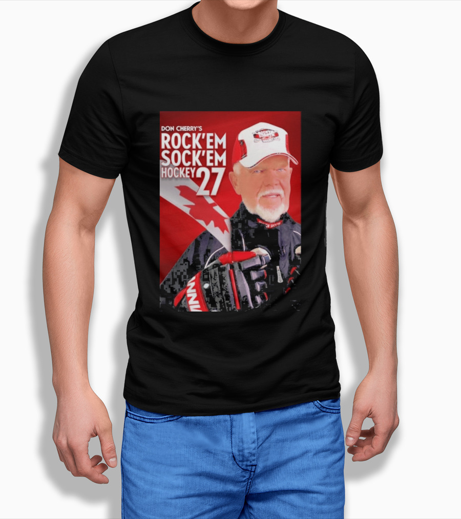 Don Cherry's Rock'em Sock'em Hockey 27 Maple Leaf Hat And Gloves Canada T-Shirt