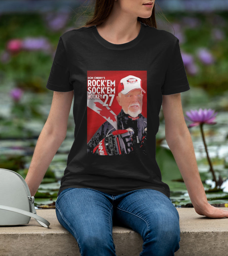 Don Cherry's Rock'em Sock'em Hockey 27 Maple Leaf Hat And Gloves Canada T-Shirt