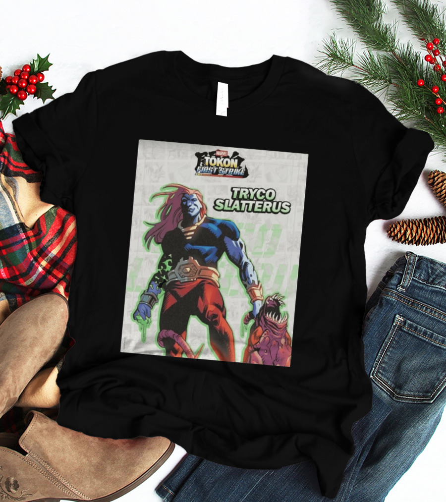 Marvel Tokon First Strike Tryco Slatterus Character With Creature T-Shirt