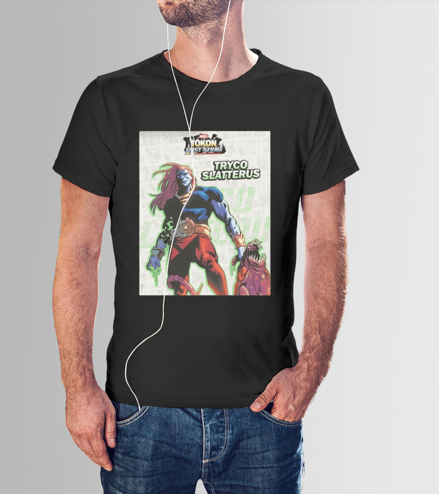 Marvel Tokon First Strike Tryco Slatterus Character With Creature T-Shirt