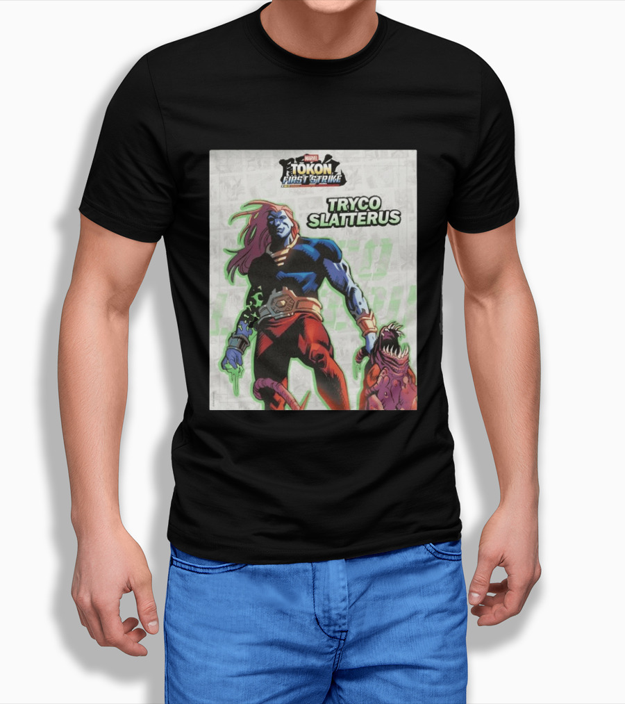 Marvel Tokon First Strike Tryco Slatterus Character With Creature T-Shirt