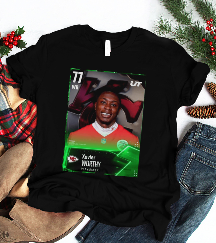 Xavier Worthy Kansas City Chiefs WR 77 Playmaker UT NFL T-Shirt