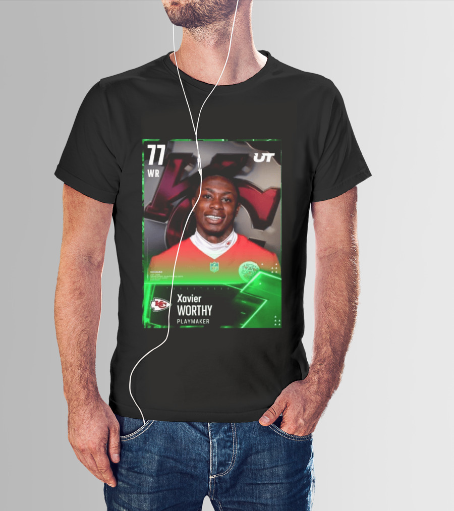 Xavier Worthy Kansas City Chiefs WR 77 Playmaker UT NFL T-Shirt