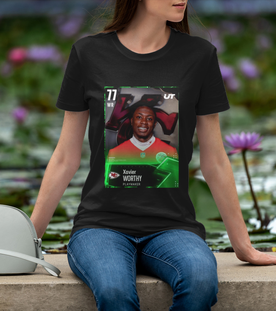 Xavier Worthy Kansas City Chiefs WR 77 Playmaker UT NFL T-Shirt