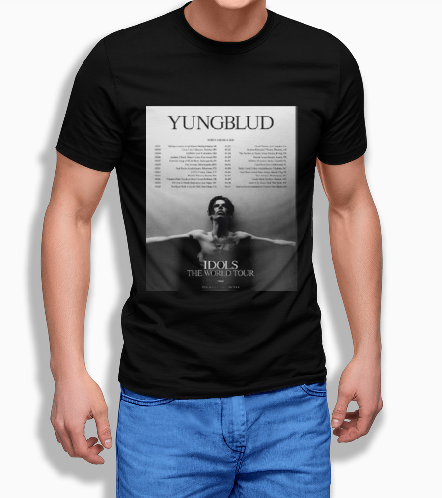 YUNGBLUD Idols The World Tour North America 2026 Schedule Dates Mockup Two Side T-Shirt
