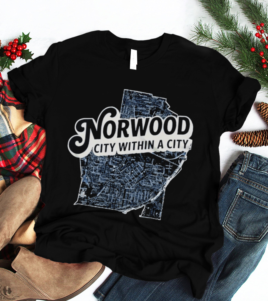 Norwood City Within A City Map T-Shirt