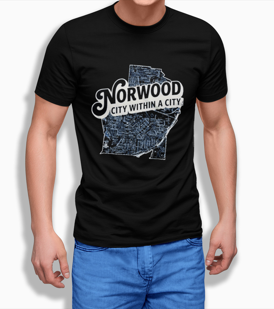 Norwood City Within A City Map T-Shirt