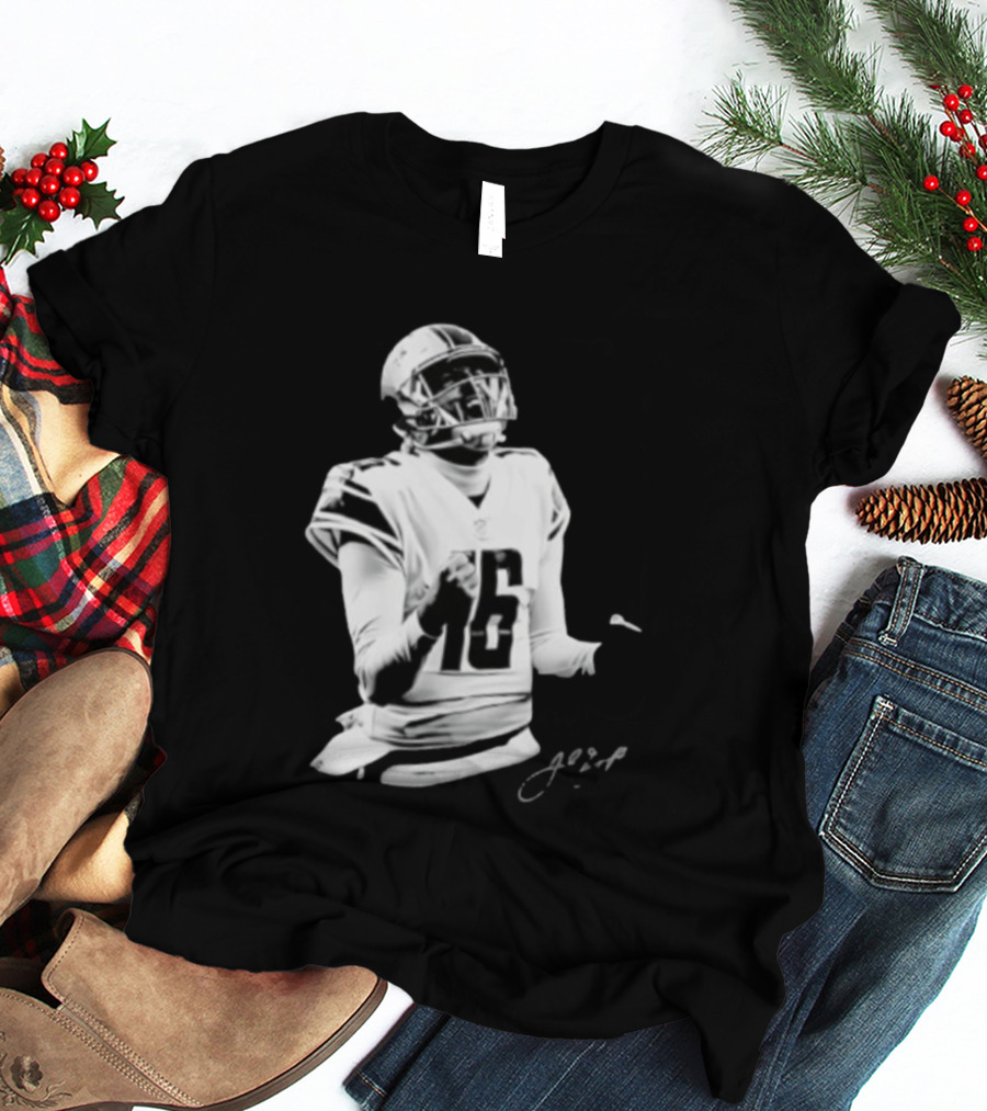Original Detroit Lions Jared Goff 16 Quarterback MVP Player Autograph T-Shirt