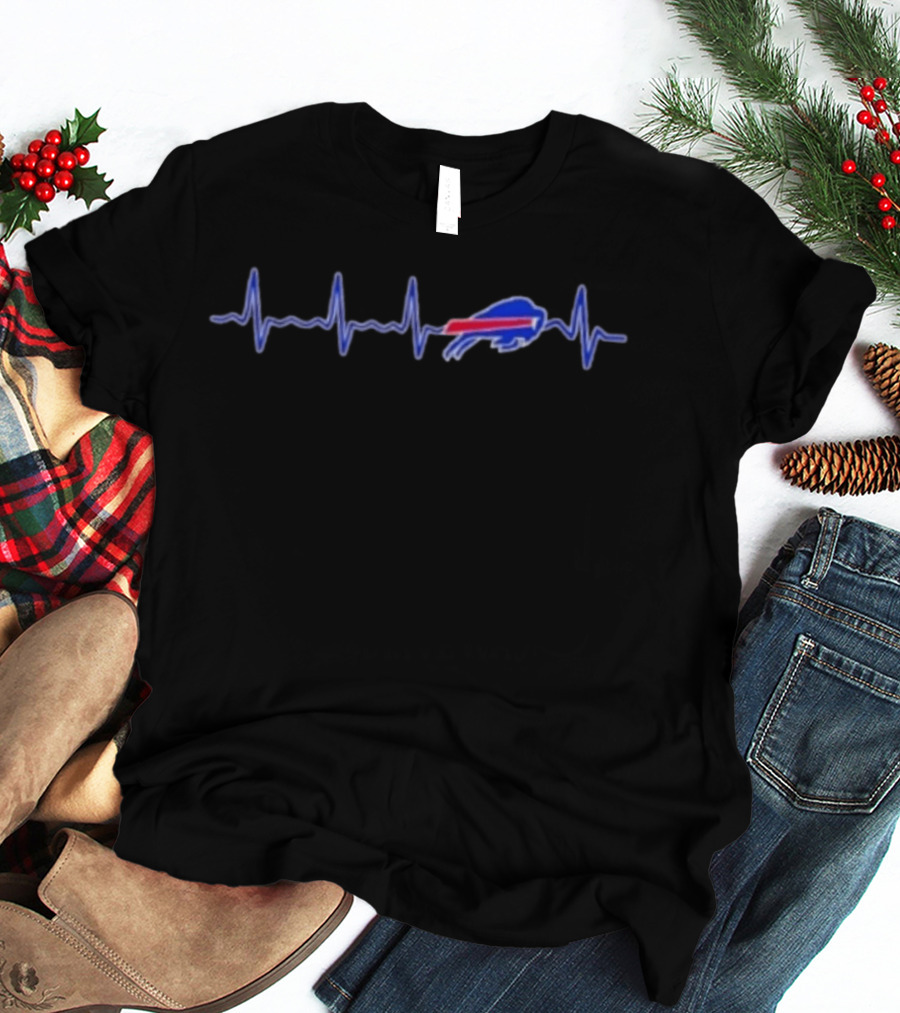 Buffalo Bills Heartbeat Love For Football Original Fans T-Shirt