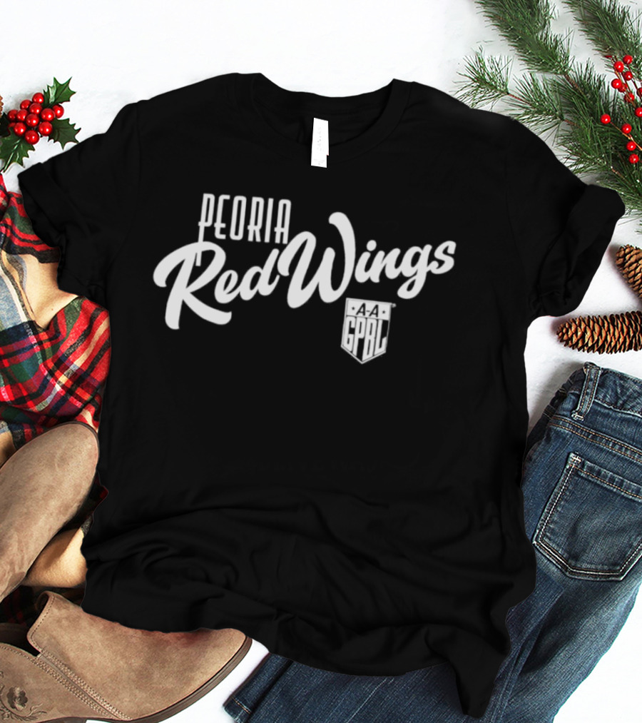 Peoria Red Wings AAGPBL Retro Baseball Team Logo All American Girls Professional League T-Shirt