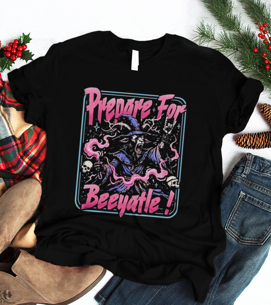 Prepare For Beeyatle Goat Wizard Metal Magic Skulls T-Shirt