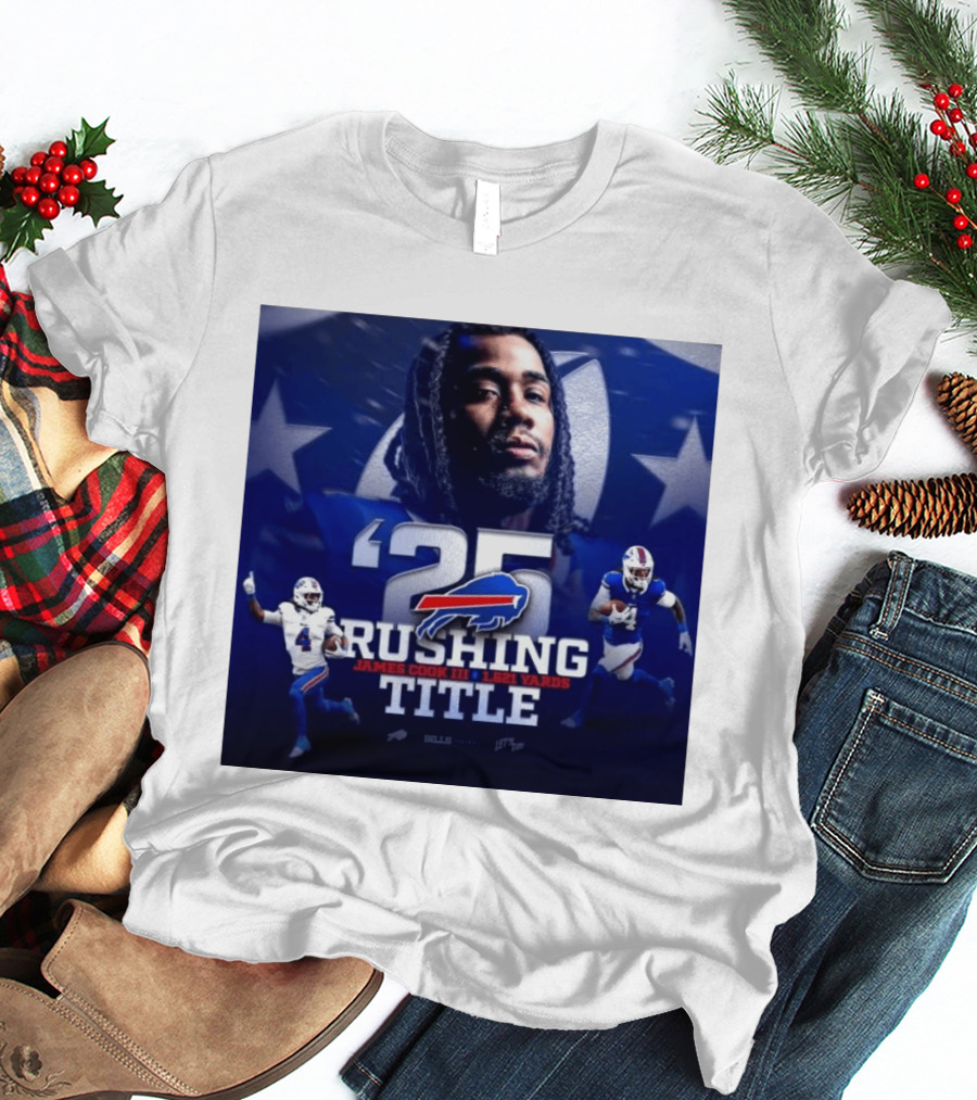 25 Rushing Buffalo Football James Cook III 1621 Yards Title T-Shirt