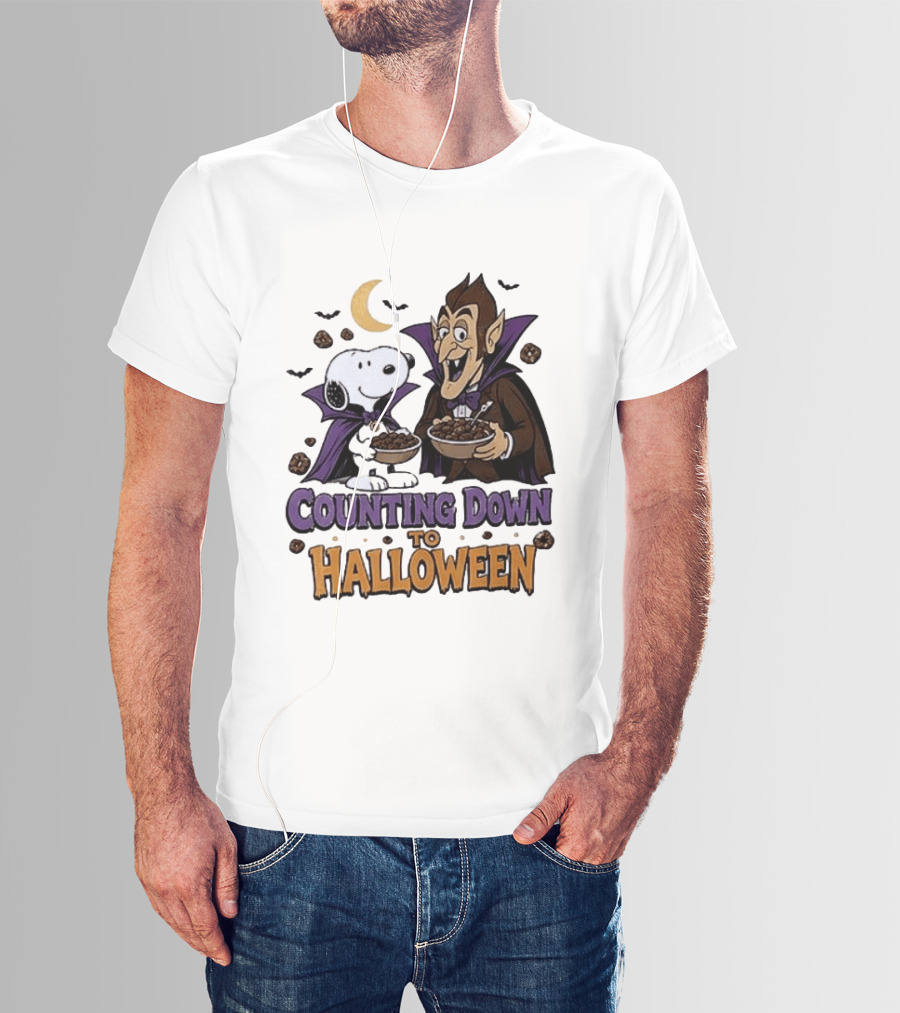 Peanuts Snoopy And Dracula Counting Down To Halloween T-Shirt