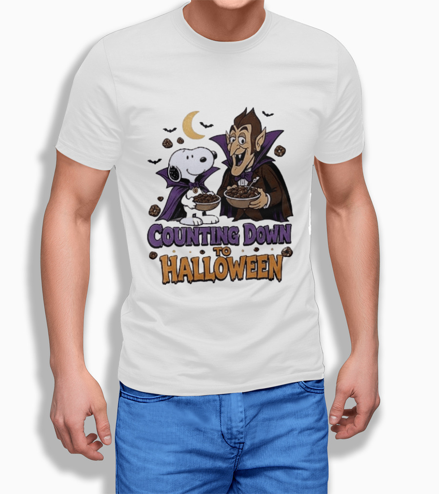 Peanuts Snoopy And Dracula Counting Down To Halloween T-Shirt