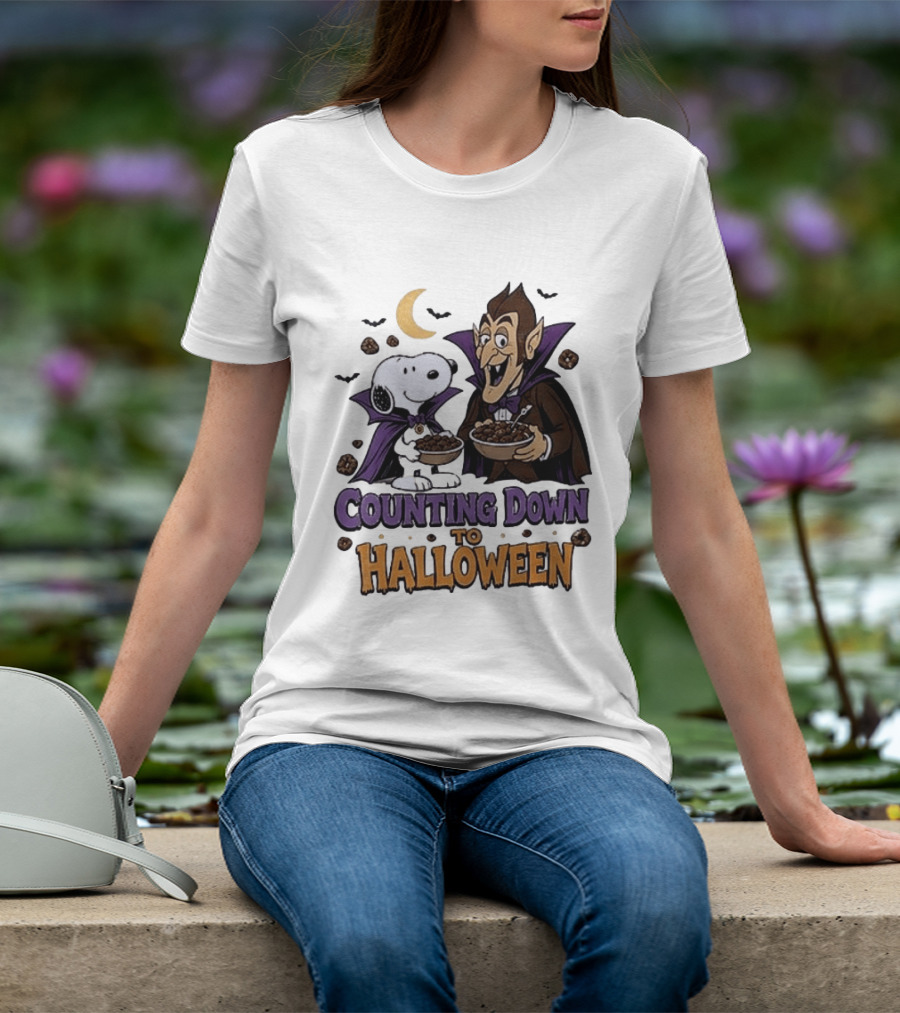 Peanuts Snoopy And Dracula Counting Down To Halloween T-Shirt