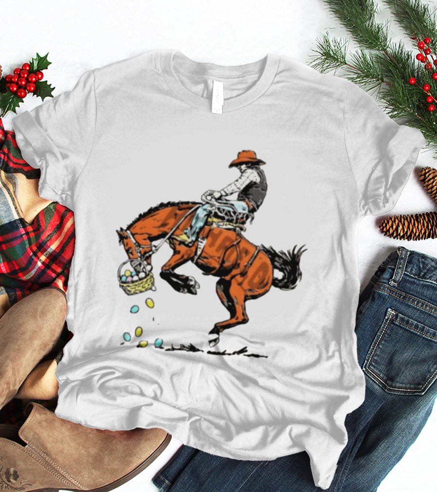 Cowboy Horse Easter Egg Basket Riding 2026 T-Shirt