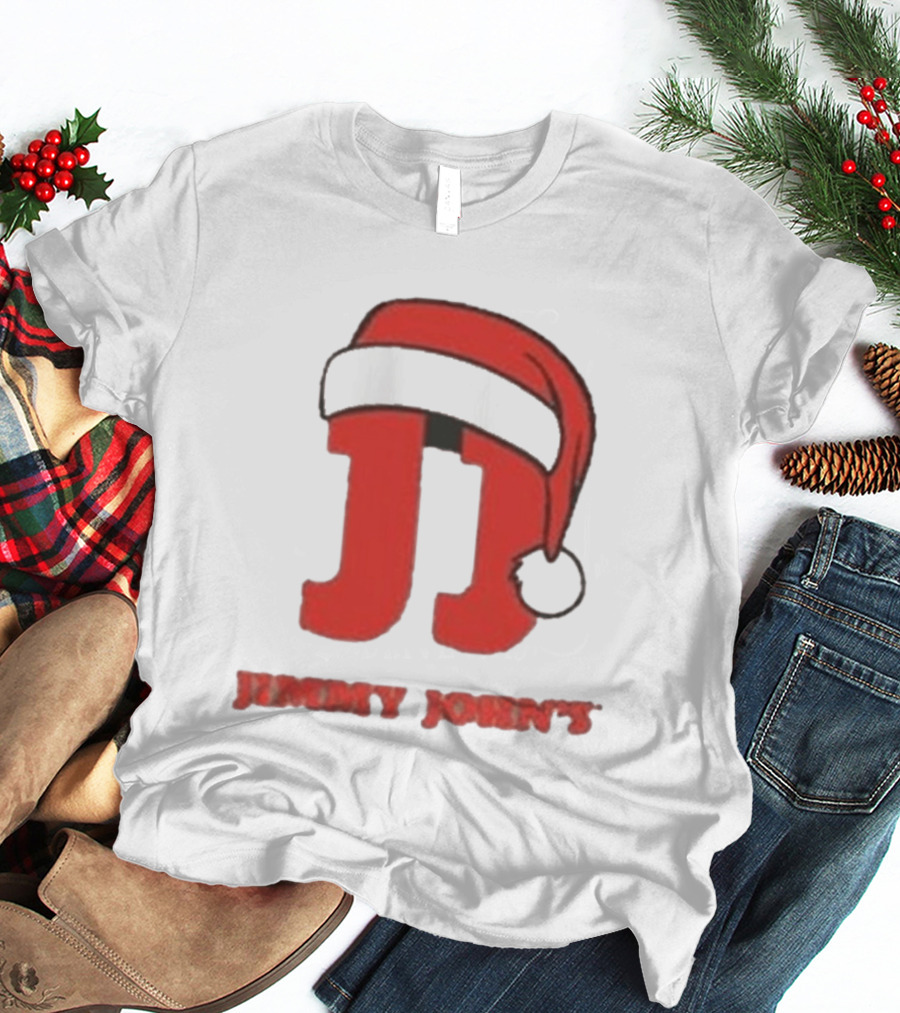 Jimmy John's Festive Santa Hat Christmas T-Shirt