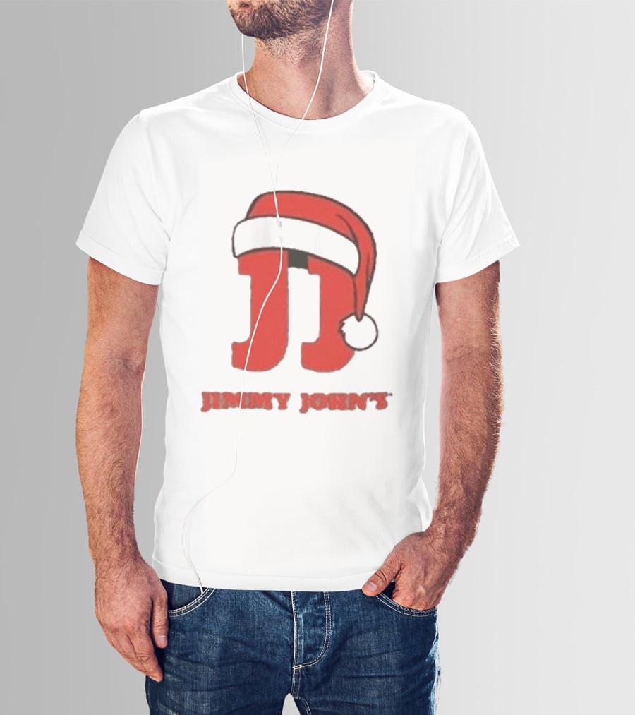Jimmy John's Festive Santa Hat Christmas T-Shirt