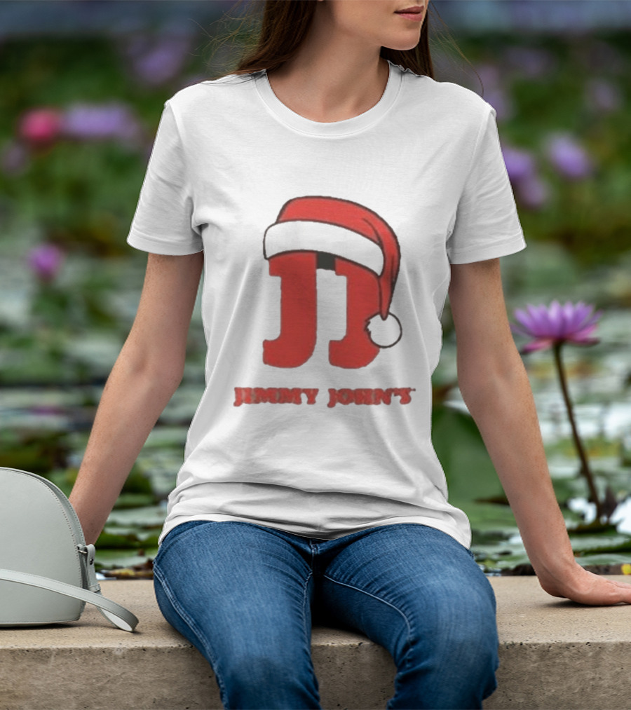 Jimmy John's Festive Santa Hat Christmas T-Shirt