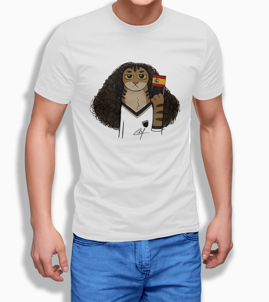 Marc Cucurella Cat Holding Spain Flag FC Barcelona T-Shirt