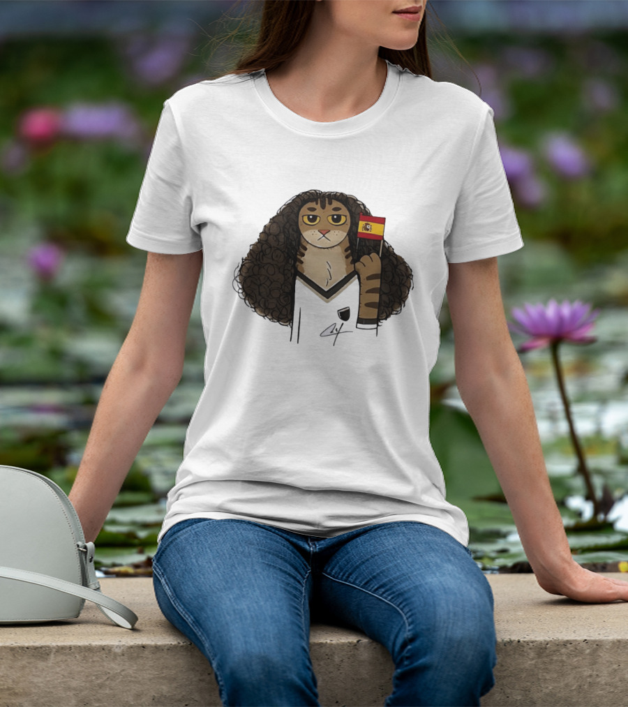 Marc Cucurella Cat Holding Spain Flag FC Barcelona T-Shirt
