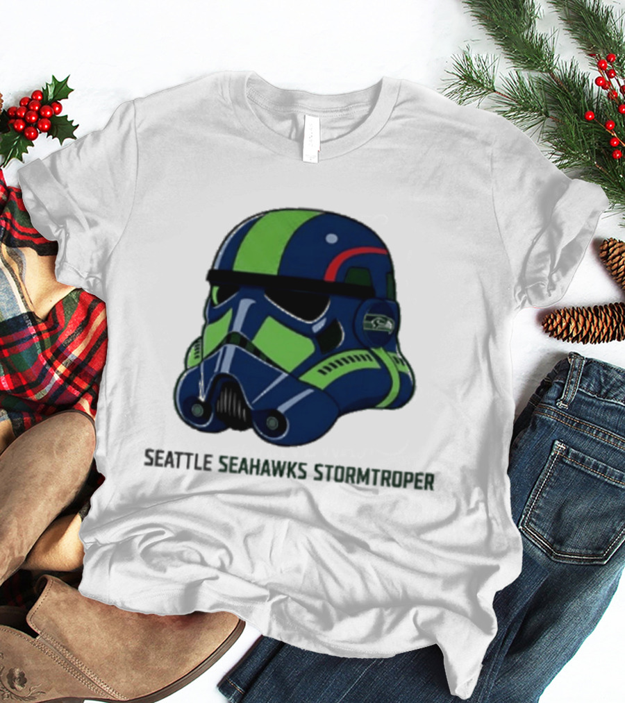 Seattle Seahawks Stormtrooper Game Day Galactic Helmet T-Shirt