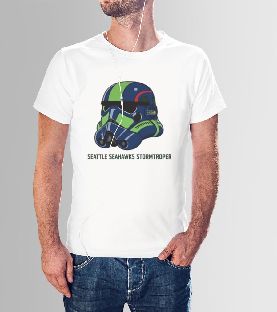 Seattle Seahawks Stormtrooper Game Day Galactic Helmet T-Shirt