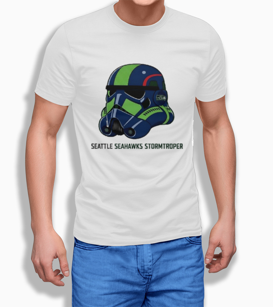 Seattle Seahawks Stormtrooper Game Day Galactic Helmet T-Shirt