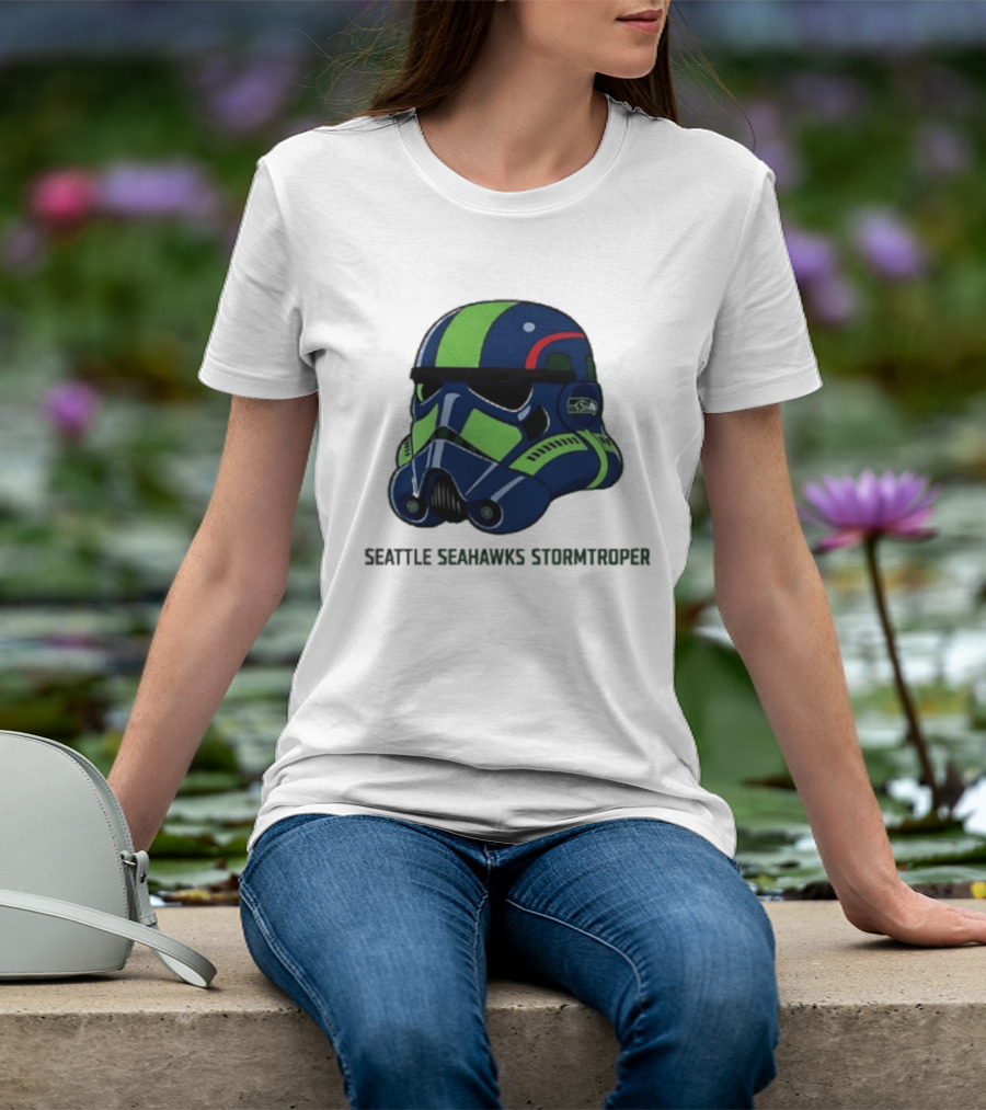 Seattle Seahawks Stormtrooper Game Day Galactic Helmet T-Shirt